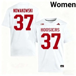 Riley Nowakowski White Replica #37 Hoosiers Women College Football Jerseys 938658-960