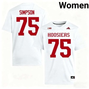 Sam Simpson College Football Women's #75 NCAA The Hoosier State White Jerseys 900977-464