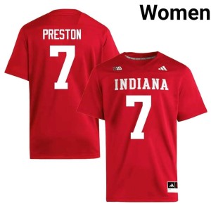 Shazz Preston College Football Limited Indiana Hoosiers #7 Womens Crimson Jersey 966385-354