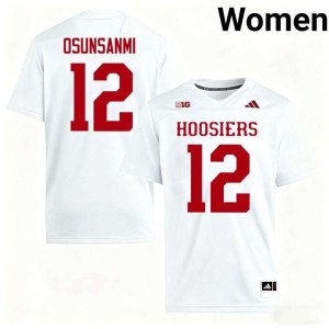 Tobi Osunsanmi #12 University White College Football Hoosiers Women's Jerseys 507516-634