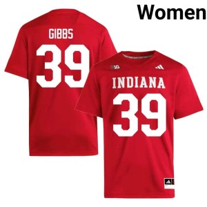 Trevor Gibbs 2026 University of Indiana #39 Crimson Women College Football Jersey 111418-986