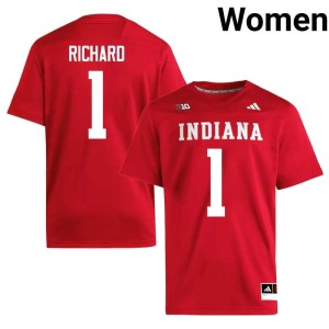 Turbo Richard Women's Crimson #1 Indiana Hoosiers College Football Game Jersey 974057-582