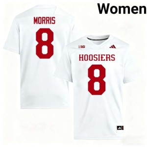 Tyler Morris NCAA #8 White Womens College Football The Hoosier State Jerseys 721433-455
