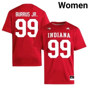 Tyrone Burrus Jr. Official #99 Crimson IU Hoosiers College Football Women Jersey 466595-738