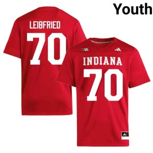 Austin Leibfried #70 Crimson Youth College Football 2026-27 University of Indiana Jerseys 393381-500