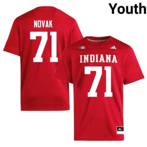 Ben Novak Stitched Youth The Hoosier State #71 Crimson College Football Jersey 587389-862