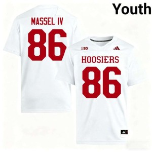 Bruno Massel IV College Football Replica Indiana Hoosiers White Youth #86 Jerseys 221247-216