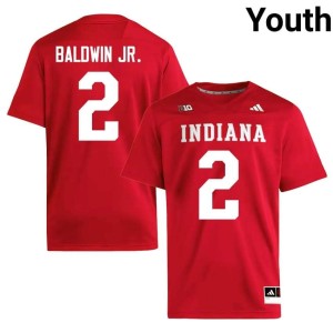 Byron Baldwin Jr. Crimson Embroidery #2 Youth Indiana College Football Jerseys 448880-685