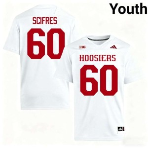 CJ Scifres Game IU Hoosiers Youth College Football White #60 Jerseys 562785-993