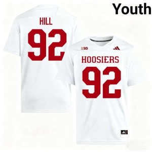 Gabe Hill #92 White IU Hoosiers University College Football Youth Jersey 953609-133
