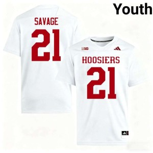 Jacob Savage College Football The Hoosier State Youth #21 White Stitched Jerseys 941341-682