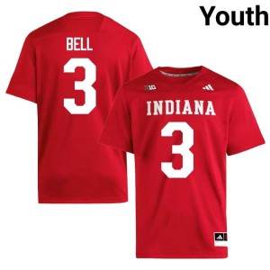 Jaylen Bell Youth Hoosiers Crimson #3 College Football High School Jersey 562285-149