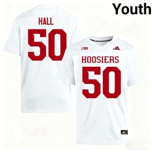Jhrevious Hall High School #50 Youth College Football White University of Indiana Jerseys 437232-710