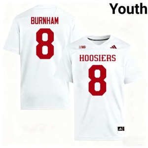 Josh Burnham White #8 College Football IU Hoosiers NCAA Youth Jersey 830641-405