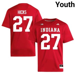 Kasmir Hicks University of Indiana College Football Game Youth Crimson #27 Jerseys 408404-750