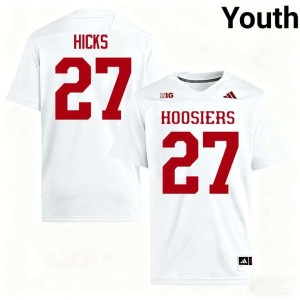 Kasmir Hicks Youth High School #27 White College Football Indiana University Jerseys 433641-480