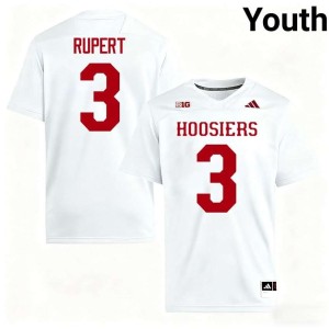 Kortez Rupert #3 The Hoosier State College Football Youth White Embroidery Jersey 223760-682