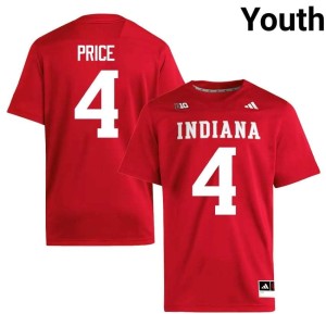 Myles Price Player #4 Youth College Football Crimson Indiana University Jersey 168740-123