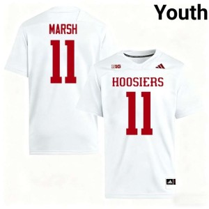 Nick Marsh 2026 White Youth College Football #11 IU Hoosiers Jersey 896430-508