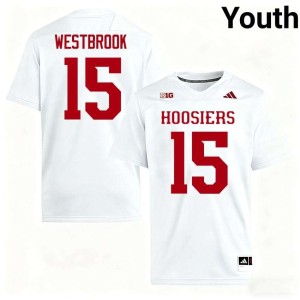 Nick Westbrook Youth #15 IU Hoosiers College Football Replica White Jersey 988266-636
