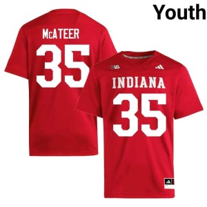 Paddy McAteer #35 Crimson IU Hoosiers Stitched Youth College Football Jersey 275129-760
