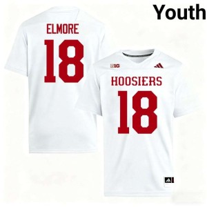 Parker Elmore Youth #18 Player White IU Hoosiers College Football Jersey 624577-753