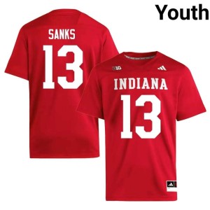 Quan Sanks Youth #13 University Indiana University Crimson College Football Jerseys 159458-129