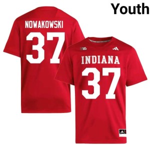 Riley Nowakowski University of Indiana High School #37 Crimson Youth College Football Jersey 660425-619