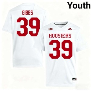 Trevor Gibbs #39 College Football Hoosiers White Stitched Youth Jersey 502725-896